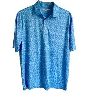 Greg Norman NEW Blue Shark Print Polo Play Dry Men's Medium